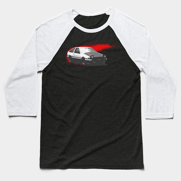 RedSlash AE86 Baseball T-Shirt by willohbe